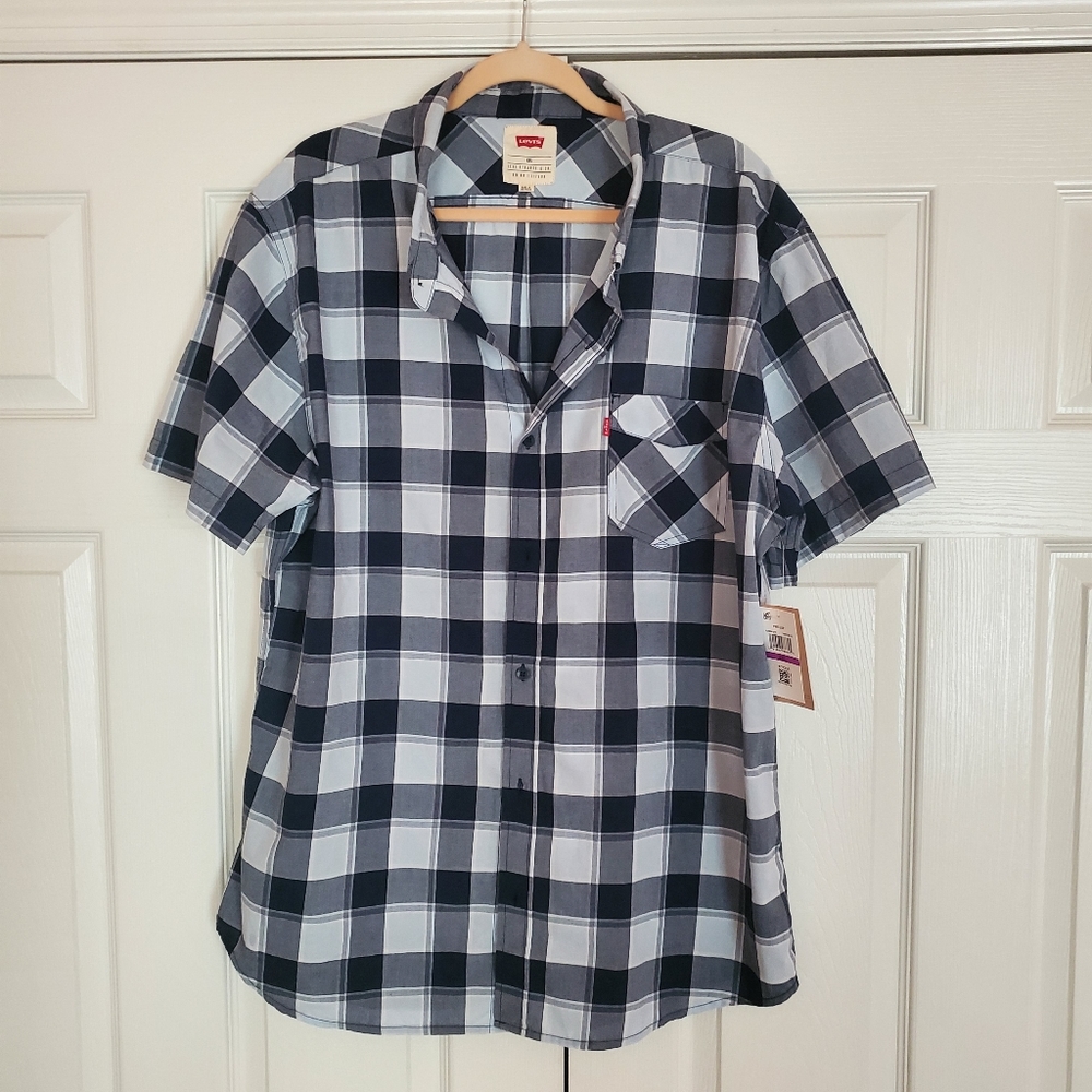 Levi's Mens Swill Up Dress Blue Button Down Size XXL